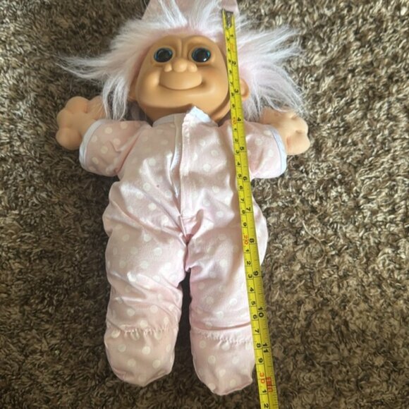 Vintage Russ Berrie Tootsie Troll Plush Stuffed Doll Pink Jammies and Hat 12" - Picture 8 of 8